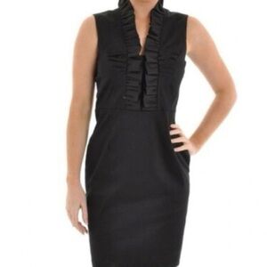 Ted Baker Black Ruffle Shift Dress Size 2 4 6 S XS‎ Party Work Event Sleeveless